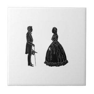 Azulejo De Cerâmica abraham lincoln mary todd lincoln silhueta baile