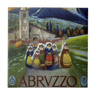 Azulejo De Cerâmica Abruzzo Itália Viagens vintage de Poster Arte com