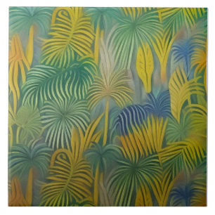 Azulejo De Cerâmica Abstração de Sonhos Tropicais