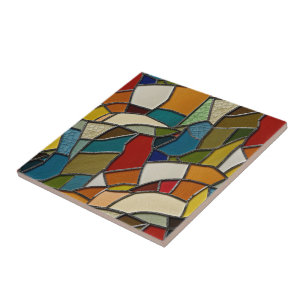 Azulejo De Cerâmica Abstração do Mosaico de Vidro Colorido