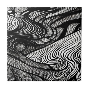 AZULEJO DE CERÂMICA ABSTRACT BLACK AND WHITE