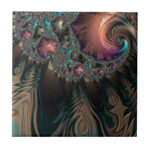 Azulejo De Cerâmica Abstract fractal patterns and shapes. Fractal