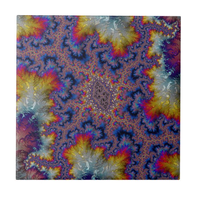 Azulejo De Cerâmica Abstract fractal patterns and shapes. Fractal (Frente)