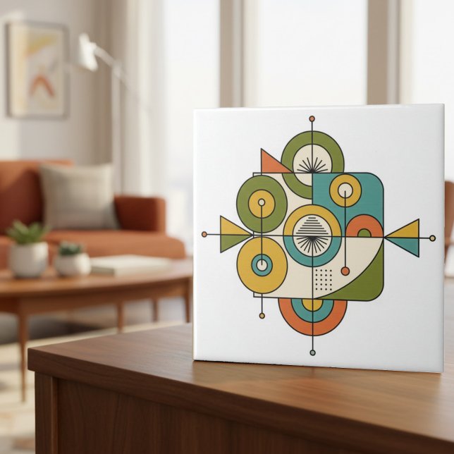 Azulejo De Cerâmica Abstract Mid-Century Modern Motif #1 ID1224 (Criador carregado)