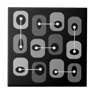 Azulejo De Cerâmica Abstract Squishy Cubes Black Silver