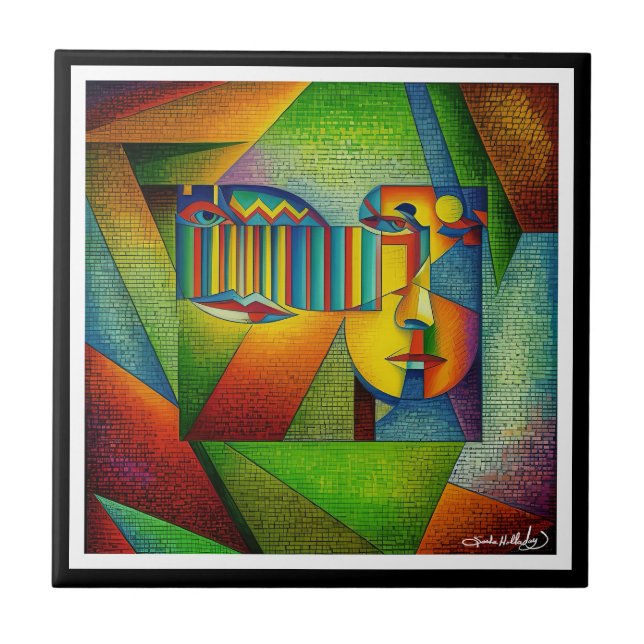 Azulejo De Cerâmica Abstrato (Frente)