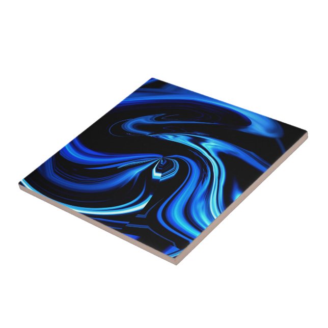 Azulejo De Cerâmica Abstrato alimentando a baleia azul (Lateral)