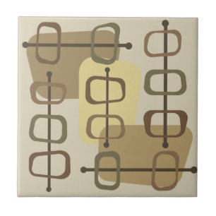Azulejo De Cerâmica abstrato Art Hollow Rocks Beige de 1950