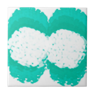 Azulejo De Cerâmica Abstrato Art Pastel Turquoise Verde Branco