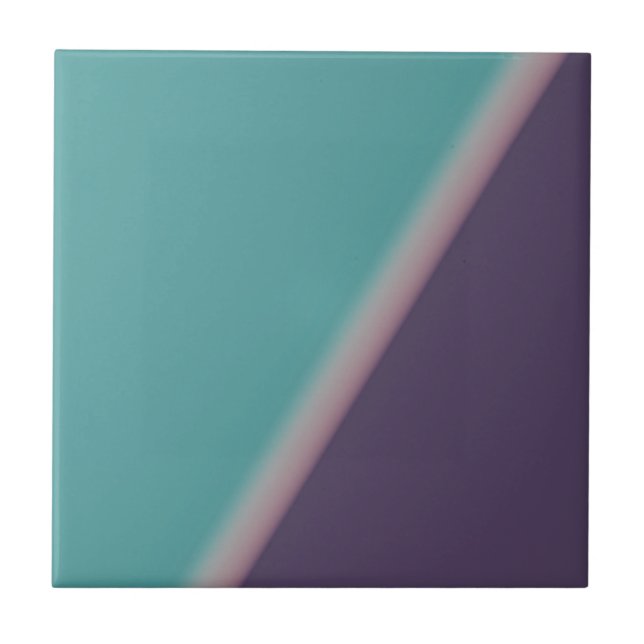 Azulejo De Cerâmica Abstrato Art Turquoise Roxo (Frente)