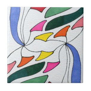 Azulejo De Cerâmica Abstrato arte inspirada em cores brilhantes
