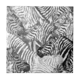 Azulejo De Cerâmica Abstrato, Arte Zebra Negra e Branca