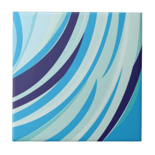 Azulejo De Cerâmica Abstrato Azul-curva, faixa de diagnóstico