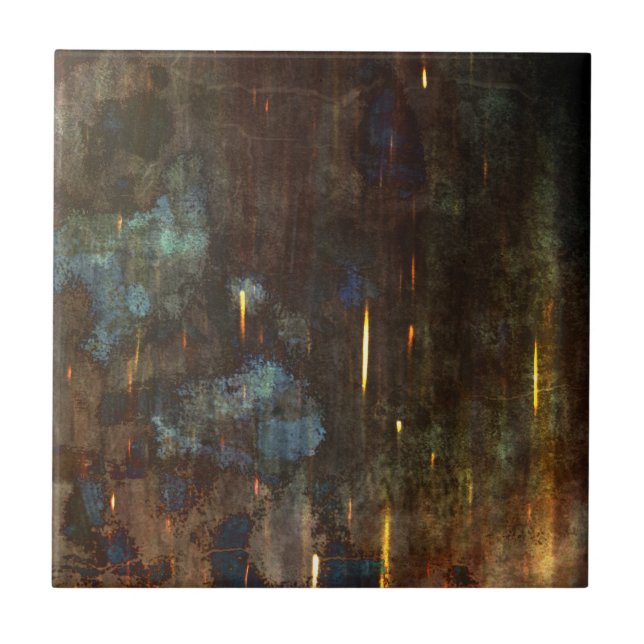 Azulejo De Cerâmica Abstrato azul escuro (Frente)