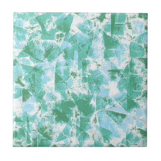 Azulejo De Cerâmica Abstrato Branco Verde Azul