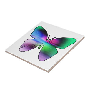 Azulejo De Cerâmica Abstrato Butterfly Colorida