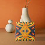 Azulejo De Cerâmica Abstrato caleidoscópico amarelo alaranjado moderno<br><div class="desc">Este azulejo decorativo único mostra um design contemporâneo infundido com cores vibrantes e formas de abstrato. A mistura mesmerizante de tons laranja, amarelos, roxos e azuis cria uma exibição atraente que adiciona um toque de modernidade e talento artístico a qualquer espaço. Feito com precisão e cuidado, esse azulejo cerâmico combina...</div>