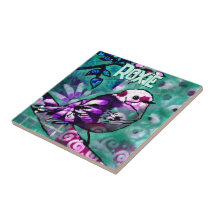 Abstrato Caprichoso Floral Pássaro Personalizado