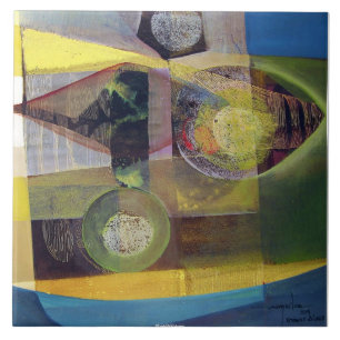 Azulejo De Cerâmica Abstrato da paisagem Buenos Aires 22x17.25