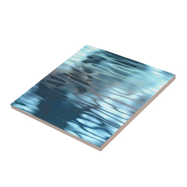 Azulejo De Cerâmica Abstrato de água azul (Lateral)