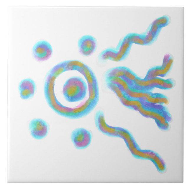 Azulejo De Cerâmica Abstrato de Arte Colorida (Frente)