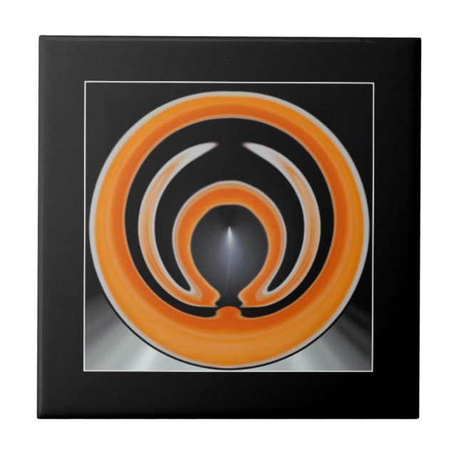 Azulejo De Cerâmica Abstrato de Arte Contemporânea (Frente)