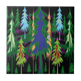 Azulejo De Cerâmica Abstrato de Arte sobre Presentes na Floresta Amazô