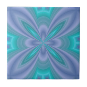 Azulejo De Cerâmica Abstrato de Borboletas Azuis