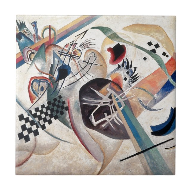 Azulejo De Cerâmica Abstrato de composição Kandinsky (Frente)