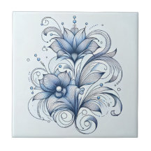 Abstrato de Flor de Arte Azul para Desenho