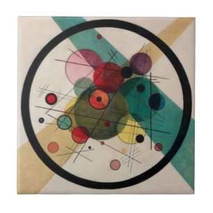 Azulejo De Cerâmica Abstrato de Kandinsky circula em um círculo