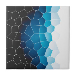 Azulejo De Cerâmica Abstrato de minimalismo Turquesa Azul Células Bran