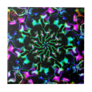 Azulejo De Cerâmica Abstrato de neon multicor 