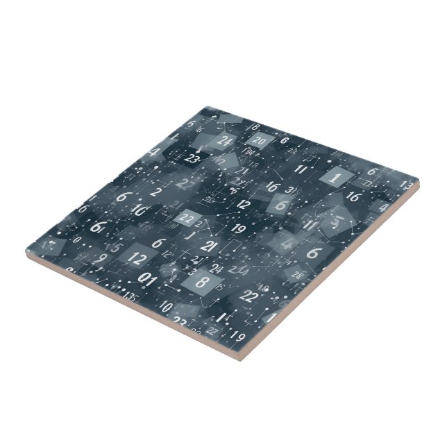 Azulejo De Cerâmica Abstrato de Números de Matemática (Lateral)