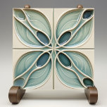 Azulejo De Cerâmica Abstrato de Taupe Teal Moderno<br><div class="desc">Este azulejo cerâmico contemporâneo se cativa com seu design fluido abstrato, uma mistura sem descontinuidades de arte e funcionalidade modernas. Ele apresenta uma série de formas curvadas em uma paleta de caldo, que vai do macio ao fundo do oceano, elegantemente bordado por linhas esticadas sobre fundo bege claro. A ilusão...</div>
