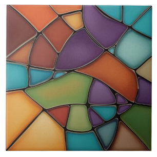Azulejo De Cerâmica Abstrato de vidro do mosaico do fogo do ar da Terr