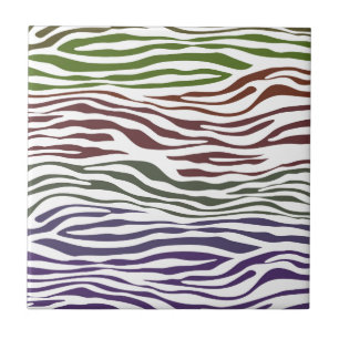Azulejo De Cerâmica Abstrato de Zebra Colorida