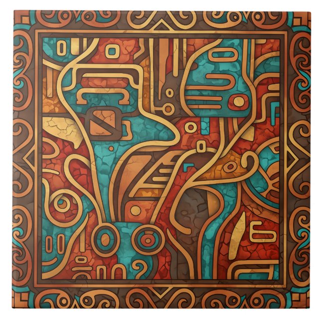 Azulejo De Cerâmica Abstrato do Sudoeste (Frente)