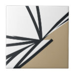 Azulejo De Cerâmica Abstrato Dourado preto simples<br><div class="desc">Esse simples e elegante azulejo cerâmico preto, branco e ouro é perfeito para acrescentar um toque de sofisticação a qualquer espaço. A design minimalista apresenta um padrão abstrato moderno em preto e branco com sotaques de ouro. Use-o como sotaque decorativo em sua cozinha, banheiro ou qualquer outra sala que precise...</div>