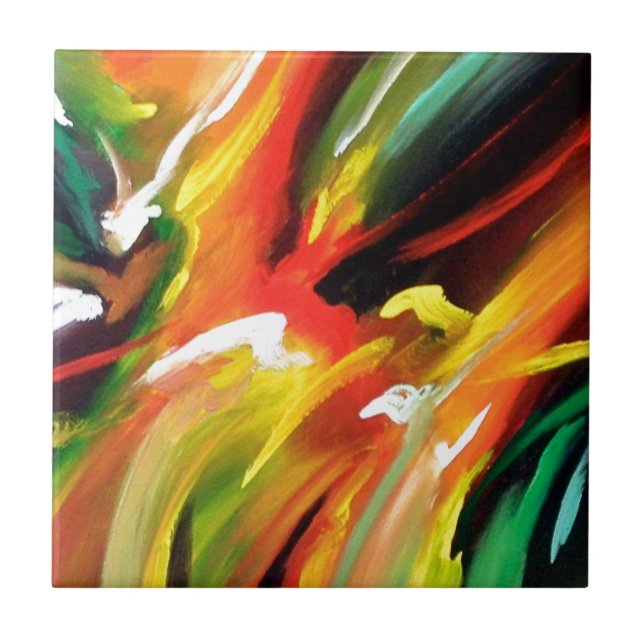 Azulejo De Cerâmica Abstrato Expressionismo (Frente)
