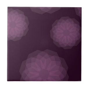 Azulejo De Cerâmica Abstrato floral simples, roxo, legal e moderno