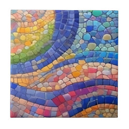 Azulejo De Cerâmica Abstrato Fluxo Colorido Arte do mosaico tipo Gaudi