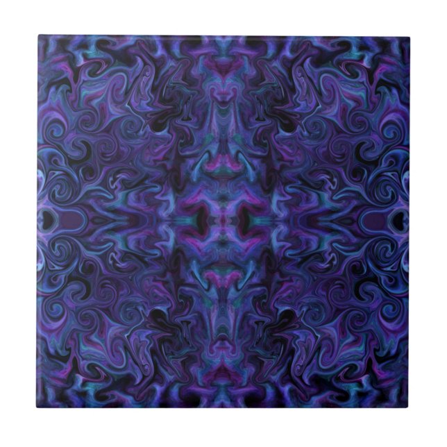 Azulejo De Cerâmica Abstrato Funky Deep Purple (Frente)