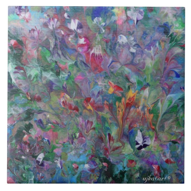 Azulejo de cerâmica abstrato Garden (Frente)