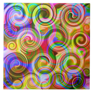 Azulejo De Cerâmica Abstrato geométrica do Rolamento Pastel