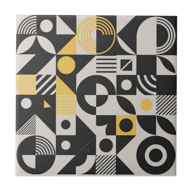 Azulejo De Cerâmica Abstrato Geométrico (Frente)