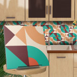 Azulejo De Cerâmica Abstrato geométrico de Bauhaus N7<br><div class="desc">Azulejo geométrico de abstrato no estilo Bauhaus em turquesa,  vinho e paleta colorida siena queimada.</div>
