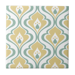 Azulejo De Cerâmica Abstrato Green Mustard Vintage Decorative DIY