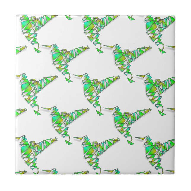 Azulejo De Cerâmica Abstrato Hummingbird (Frente)