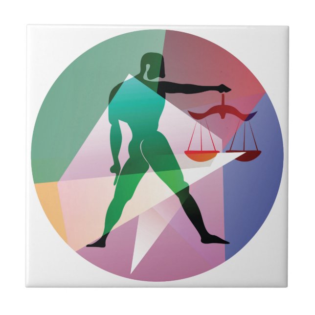 Azulejo De Cerâmica abstrato libra (Frente)